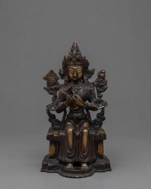 Maitreya Buddha Statue | Bodhisattva Spiritual Buddhist Statue | Tibetan Handmade Himalayan Artwork | Zen Buddhism | Antique Spiritual Craft